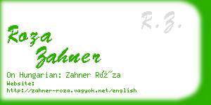 roza zahner business card